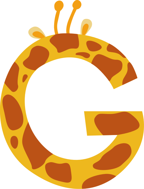 黃色長(zhǎng)頸鹿字母G可愛(ài)動(dòng)物矢量logo圖片 logo png