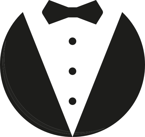黑色男士西裝領結管家服務logo圖標素素材 logo png